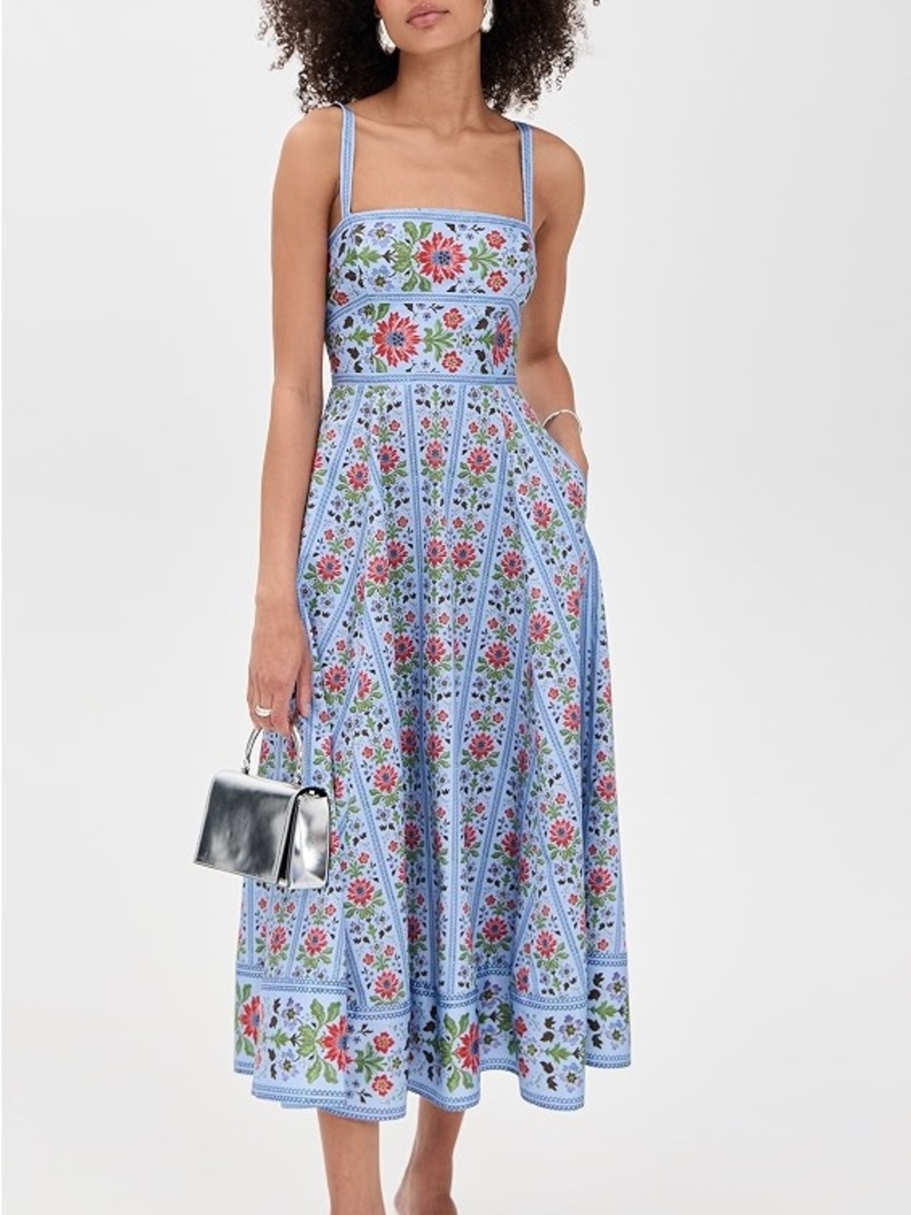 Hill House Margot Dress Small NWT in Floral Block Stripe, Blue Multi - Picture 2 of 9